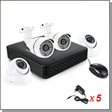 Комплект видеонаблюдения для дома и улицы (2 внутренние + 2 уличные) - 4 HD камеры
